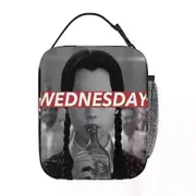 c182 Wednesday Addams Lunch Bags Insulated Lunch Tote Portable Bento Box Leakproof Picnic Bags for Woman Work Children School k182