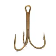 Mustad Treble Hooks 3551-BR, Bronze, Size 8/0, 25 Pack