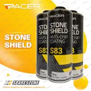 3 x Pacer S83 Stone Shield Grey 1Litre Flexible Textured Underbody Coating