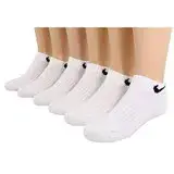 【Nike】2018男女學童時尚低切白色運動短襪6入組【預購】