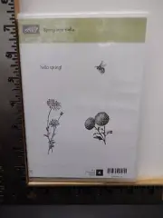STAMPIN UP SPRINGTIME HELLO BEE FLOWERS CLING MOUNT RUBBER STAMP SET NEW A31200