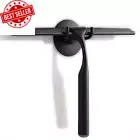 10-Inch Shower Squeegee for Glass Doors, Non-Slip Handle, Blade & Hook, Black