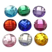100 Flatback Acrylic Sewing Round Rhinestone 16mm Sew on beads Pick Your Color