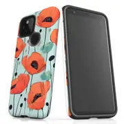 For Google Pixel 4a 5G Tough Protective Cover, Poppy Field