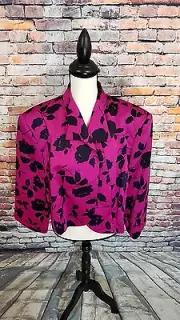 NWT $198 Tahari Arthur S Levine Pink Floral Bolero Blazer Jacket PLUS Sz 24W NEW