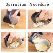 Stainless Steel Garlic Press Chopper Cutter, Manual Garlic Crusher Masher Slicer