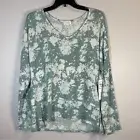 Olivia Sky Light Teal Tie Dye Pullover Sweater Size L
