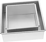 Cabilock 2 Pcs Detachable Bottom Square Cake Tin Non-Stick Baking Molds for Chiffon Mousse Tiramisu Brownies Home Restaurant