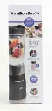 Hamilton Beach Personal Blender with Leak-Proof Travel Lid 14 oz. Jar, Black NEW