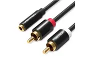 Vention VAB-R01-B200 3.5mm Female to Dual RCA Male Audio Cable - 2m - Black