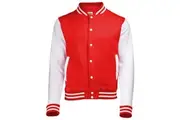 Awdis Unisex Varsity Jacket (Fire Red / White) (3XL)