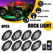 8Pods RGB 9LED Rock Light Kit Underbody Glow Neon Lamp Bluetooth Music Control