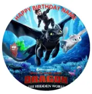 How to train your dragon Edible Image Birthday Party Cake Topper 19cm Round