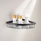 Bathroom Triangle Shower Hold Caddy Wire Basket Storage Wall Shelves Black Solid