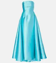 [Solace London] Solace London Strapless satin twill gown UK 4 blue