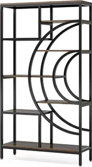 8 Tier Geometric Bookcase Modern Display Shelf & Storage Organizer for Books & Decor