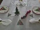 Tablecloth Christmas Spirit Embroidered Pure Linen Badgley 12 Seats 175 X 270 CM