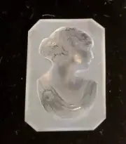 NOS New Antique Octagon Emerald Cut Crystal Cameo Stone 1" x 3/4" #P630