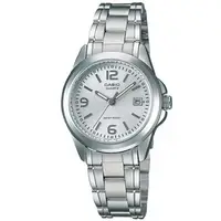 在飛比找森森購物網優惠-【CASIO】 時尚典雅淑女腕錶-銀白 (LTP-1215A