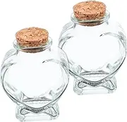 2Pcs Transparent Glass Wishing Bottles with Corks DIY Candy Jars for Crafting and Decoration Unique Photo Props and present Ideas