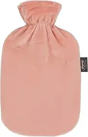 Fashy Hot Water Bottle with Fleece Cover, Super Soft, Pink, 2.0 L