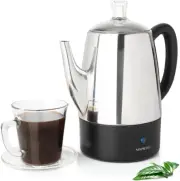 Percolator Coffee Pot Electric 10 Cup Stainless Steel Coffee Maker Classic