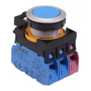IDEC CW Series Blue Metallic Momentary Flush Push Button Switch 2NO-1NC IP65