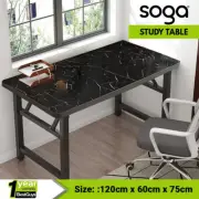 SOGA 120x60x75cm Black Computer Foldable Study Table Desk Easy Assembly No Chair