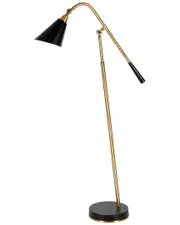 Abraham + Ivy Vidal Two-Tone Brass & Matte Black Floor Lamp