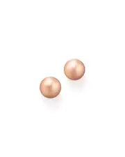 14K Rose Gold Ball Stud Earrings, 6mm