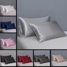 2-Pack Satin Silk Pillowcase Bed Pillow Cover King Queen Standard Cushion Cover