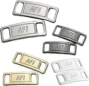 [Generic] 4 Pairs AF1 Airforce One Lace Tag - Silver, White, Gold & Black (Silver, White, Gold & Black Lace Tags), One Size