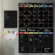 Dry Erase Boards Set-3 Magnetic Boards-Monthly, Weekly Organizer & Daily Notepad
