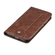 For Xiaomi Redmi Note5 Copper Buckle Texture Horizontal Flip Leather Case, with Holder & Card Slots & Wallet(Brown)