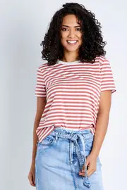Stripe Short Sleeve Tee--THRE-36888