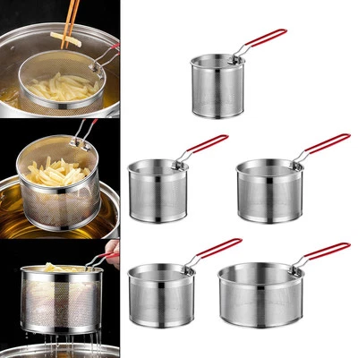 Deep Fryer Basket Deep Frying Multifunction Tableware Round Wire Mesh with