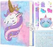 8 Pcs Unicorns Diary with lock for girls,Unicorns gifts for girls,Journal diary for Girls School Travel Notebook Gift Set for Writing and Drawing, Secret Notebook Diary,Hardcover Notebook with 160 Pages,Cute Stationery School Supplies.