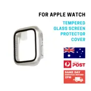 For Apple Watch Series 8 45mm Silver Full Case Tempered Glass Screen Protector