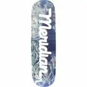 MERIDIAN UNKNOWN SEA SCRIPT SKATE DECK-8.38 CYAN
