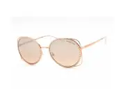 Michael Kors 0MK1118B 11088Z Rose Gold / Silver Khaki Gold Mirror Round Metal Sunglasses
