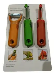 3-Piece Peeler Set: Household Trends Julienne - Swivel - Serrated