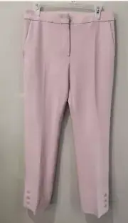 NWT MAX MARA Pink Mozart Trouser Button Ankle Pants Wool Crepe 8 Made In Italy