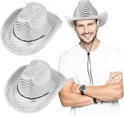 [VALICLUD] Sparkly Glitter Cowgirl Hat for Men Women Party Hats for Boys Girls Silver Accessory for Dress up Events