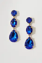 Women's Party Lara Drop Earrings in Cobalt Blue one size