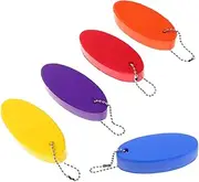 MOBUTOFU 5pcs Floating Keychain Oval PU Key Float for Boating Fishing Kayaking Lightweight Portable Key Ring for Water Sports