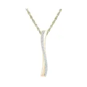 10k Yellow Gold Round Diamond Bar Fashion Pendant 1/10 Cttw