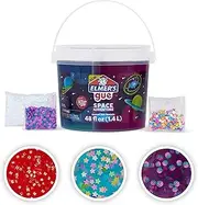 Elmer's Space Adventure Tri Bucket Premade Slime, 3 Scented Slimes, Includes 3 Sets of Slime Add-Ins, 3 lb. Bucket