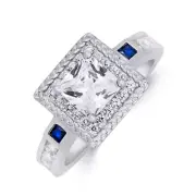 2.10 tctw Princess Cut Bridal Wedding Engagement Ring Solid 925 Silver Size 5-9