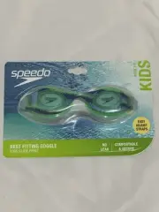 Speedo Kids Glide with Comfort Bungee Strap Best Fit Goggle Teal/Blue ~Age 3-6