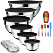 Mixing Bowls Set with Airtight Lids, 20PCS Stainless Steel, Nesting Bowls wit...